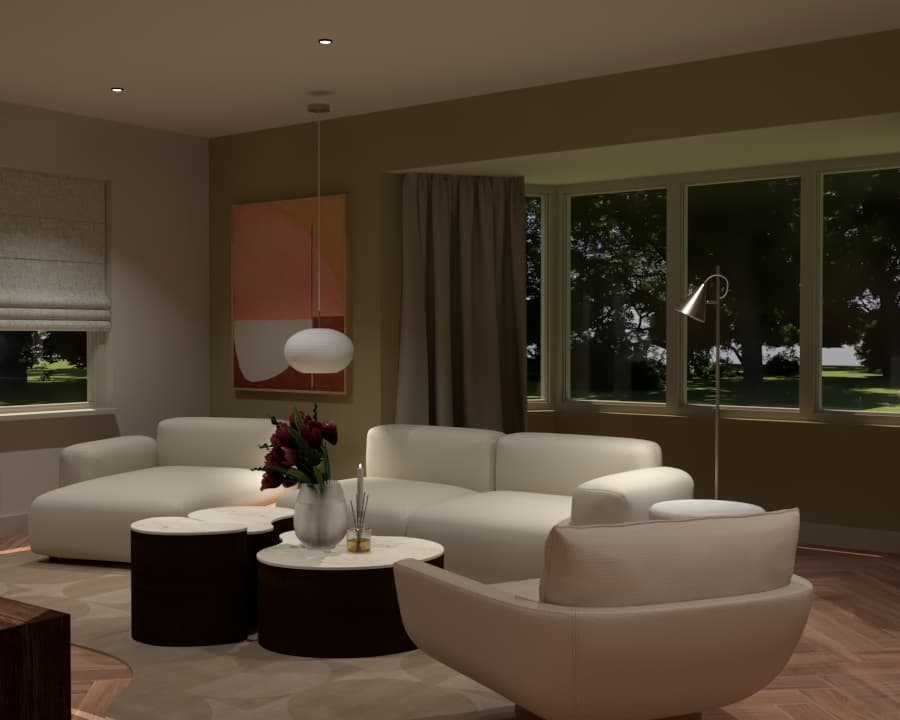 Woonkamer met moderne en toegankelijke inrichting